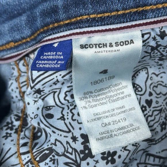 Scotch Soda Denim Jeans Womens Size 4 28x27 Blue Straight Slim High Rise Stretch - Picture 3 of 16